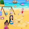 Baby Princesses Play In Beach Image
