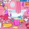 Little Girl Bathroom Cleaning